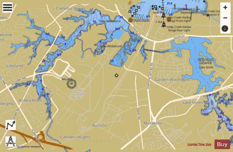 Whitehurst Reservoir depth contour Map - i-Boating App