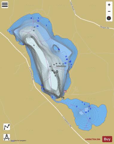 Salem Pond Derby depth contour Map - i-Boating App