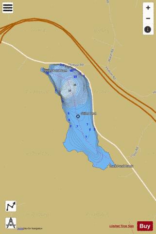 Stiles Pond Waterford depth contour Map - i-Boating App