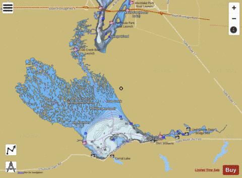 Potholes Reservoir depth contour Map - i-Boating App