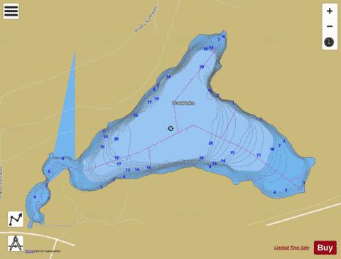 Brook Stratford Lake,  Grant County depth contour Map - i-Boating App