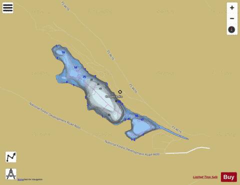 Cooper Lake,  Kittitas County depth contour Map - i-Boating App