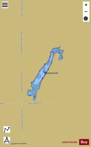 Cormana Lake,  Lincoln County depth contour Map - i-Boating App
