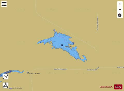 Flat Lake,  Grant County depth contour Map - i-Boating App