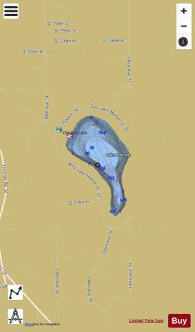 Morton Lake depth contour Map - i-Boating App