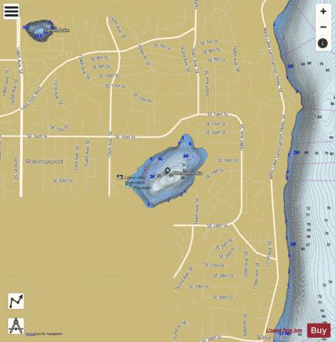 Phantom Lake,  King County depth contour Map - i-Boating App