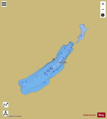 Philleo Lake,  Spokane County depth contour Map - i-Boating App