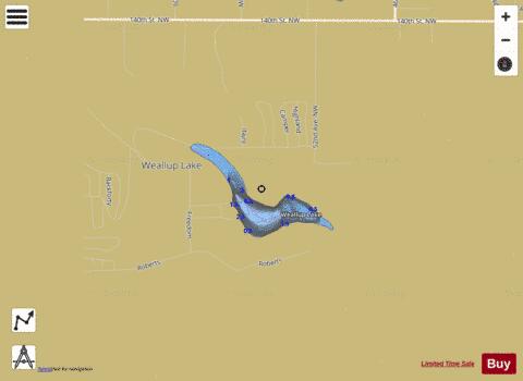 Weallup Lake depth contour Map - i-Boating App