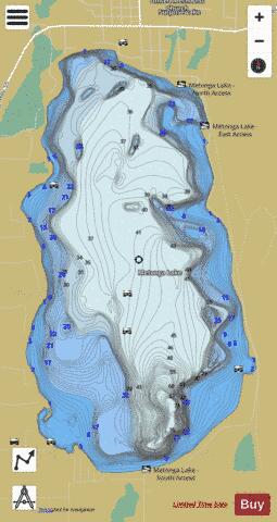 Metonga Lake depth contour Map - i-Boating App