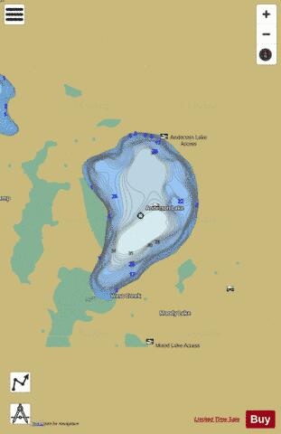 Anderson Lake depth contour Map - i-Boating App