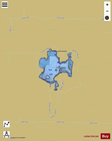 Antler Lake depth contour Map - i-Boating App