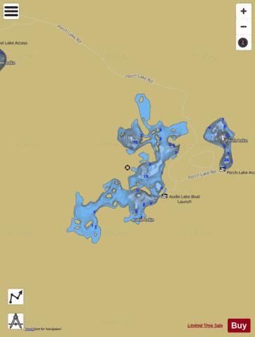 Audie Lake depth contour Map - i-Boating App