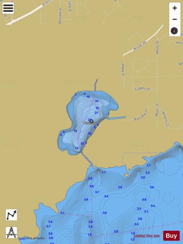 Bass Bay Lake depth contour Map - i-Boating App