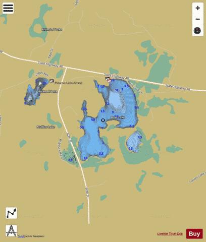 Bass Lake J depth contour Map - i-Boating App