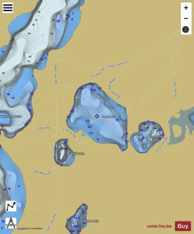 Bass Lake K depth contour Map - i-Boating App