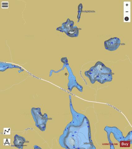 Bear Lake B depth contour Map - i-Boating App