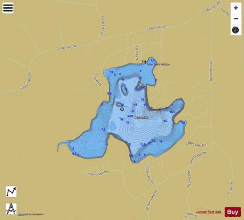 Bear Lake D depth contour Map - i-Boating App