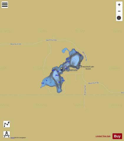 Bearskull Lake depth contour Map - i-Boating App