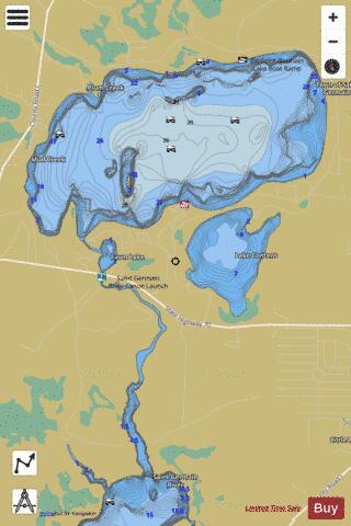 Big Saint Germain + Lake Content depth contour Map - i-Boating App