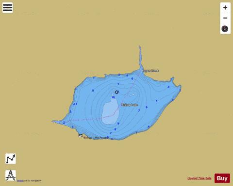 Bishop Lake depth contour Map - i-Boating App