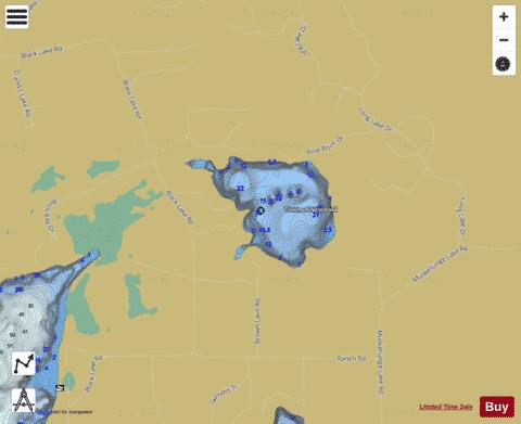 Brown Lake depth contour Map - i-Boating App