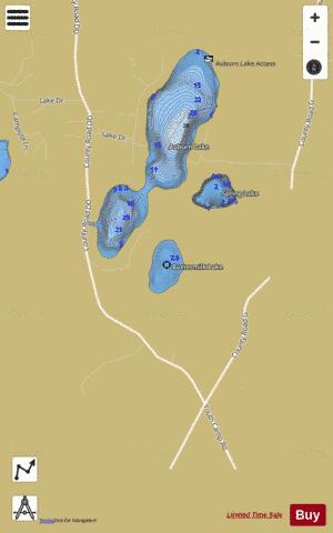 Buttermilk Lake depth contour Map - i-Boating App