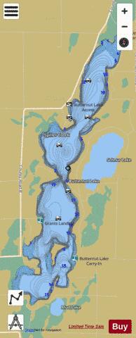 Butternut Lake depth contour Map - i-Boating App