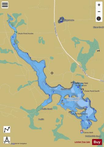 Chute Pond depth contour Map - i-Boating App