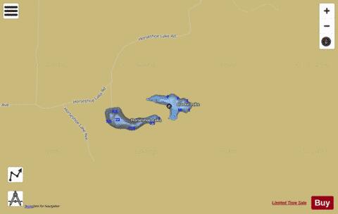 Clarke Lake depth contour Map - i-Boating App