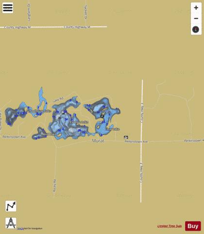 Clear Lake B depth contour Map - i-Boating App