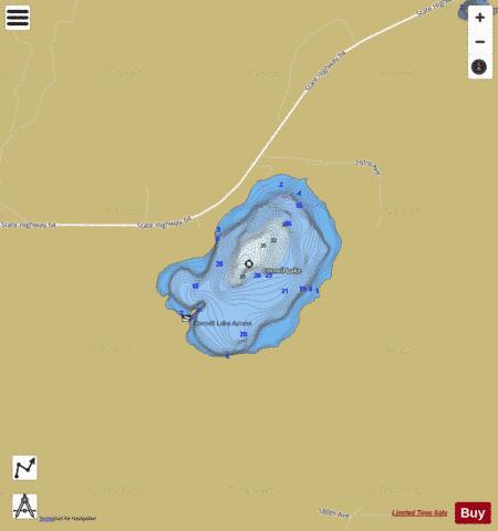 Cornell Lake depth contour Map - i-Boating App