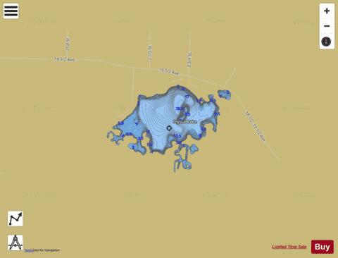 Crystal Lake E depth contour Map - i-Boating App