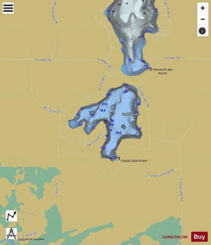 Crystal Lake G depth contour Map - i-Boating App