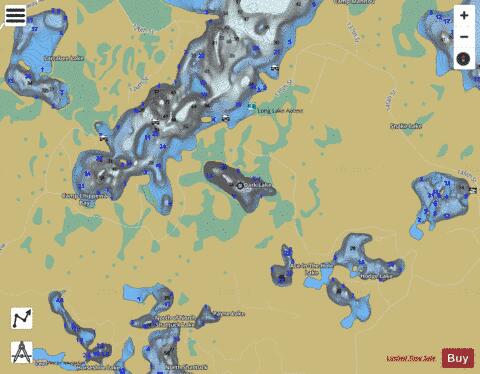 Dark Lake A depth contour Map - i-Boating App