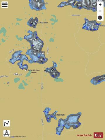 Dark Lake depth contour Map - i-Boating App
