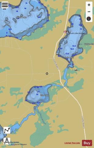 Chain Lake + Echo Lake depth contour Map - i-Boating App