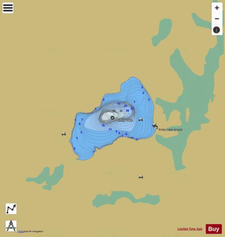 Emily Lake depth contour Map - i-Boating App