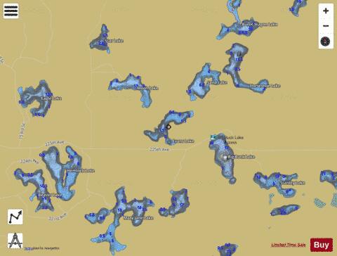 Evans Lake depth contour Map - i-Boating App