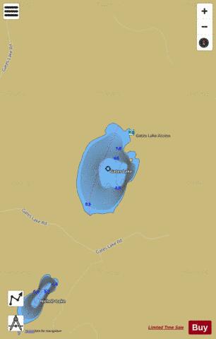 Gates Lake depth contour Map - i-Boating App