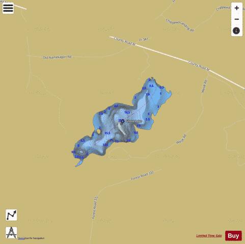 Ghost Lake A depth contour Map - i-Boating App