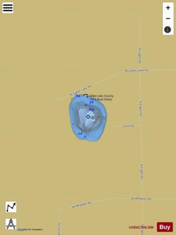 Gibbs Lake depth contour Map - i-Boating App