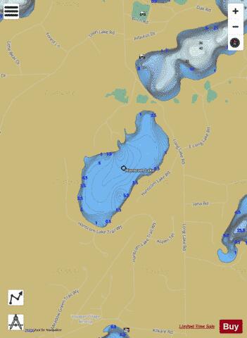 Hanscom Lake depth contour Map - i-Boating App