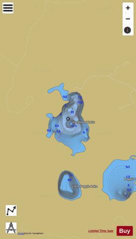 Hardwood Lake depth contour Map - i-Boating App