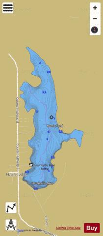 Harris Pond  Harrisville depth contour Map - i-Boating App