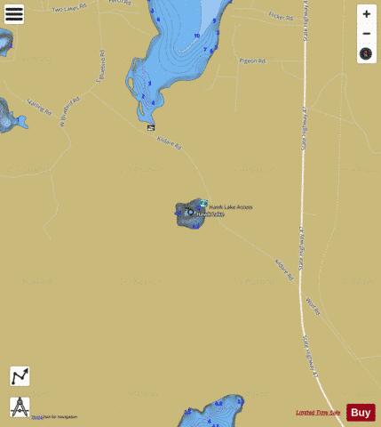 Hawk Lake depth contour Map - i-Boating App