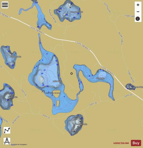 Hay Lake B + Lake Delta depth contour Map - i-Boating App