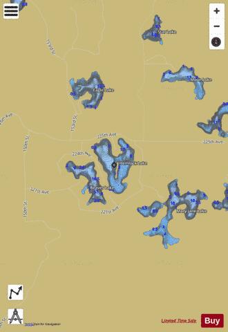 Hemlock Lake A depth contour Map - i-Boating App