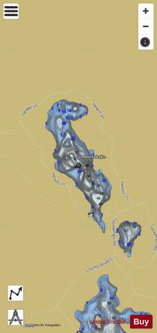 Hewitt Lake depth contour Map - i-Boating App