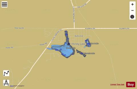 Honey Lake depth contour Map - i-Boating App