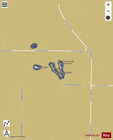 Horseshoe Lake B depth contour Map - i-Boating App